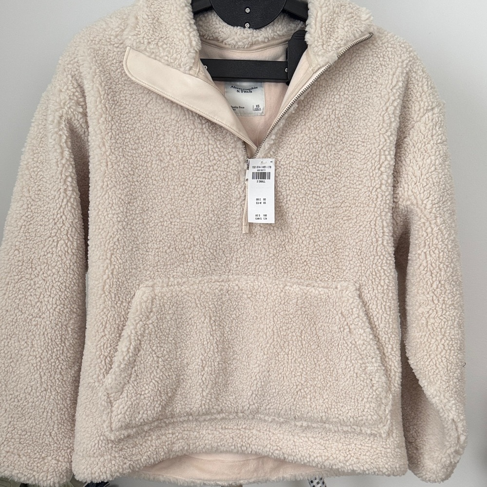 Abercrombie & Fitch Cream Teddy Jacket